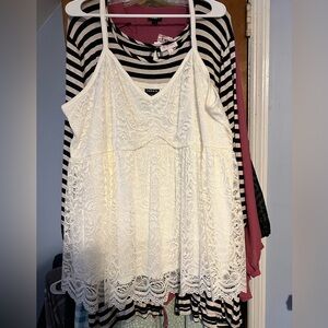 White lace babydoll tank